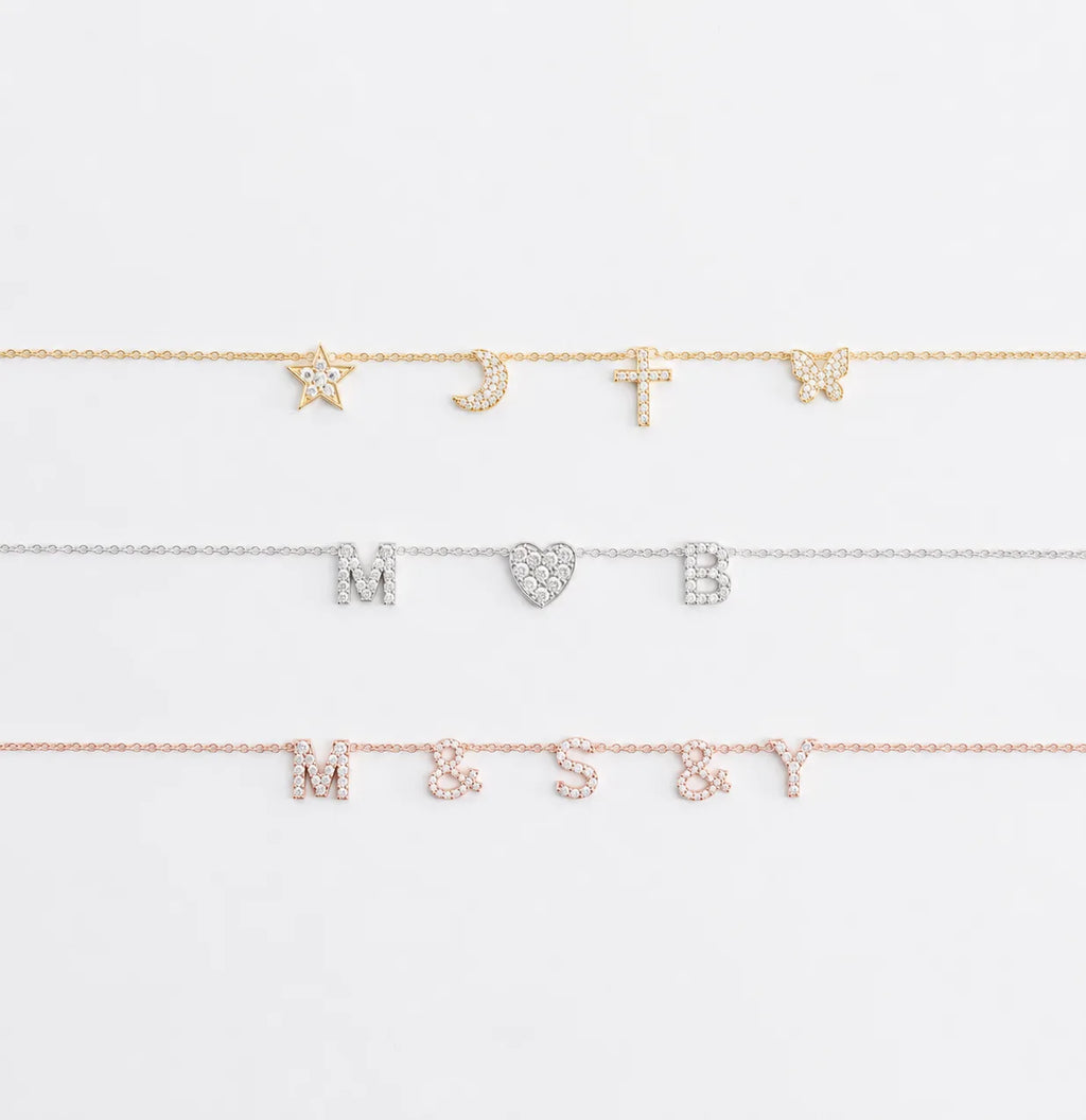 Aura Jewellery bracelet — letter and motif close-up