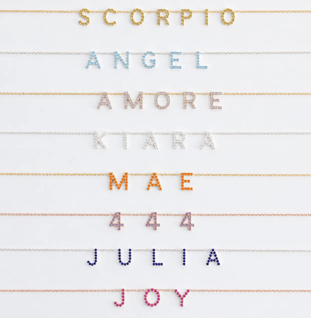 Aura Jewellery personalized zircon letter bracelet — product focus